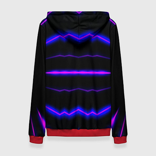 Женская толстовка Color multicoloured neon stripes / 3D-Красный – фото 2