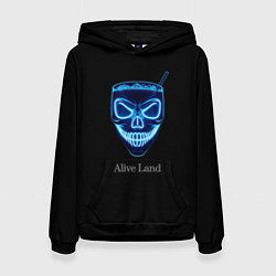 Женская толстовка Neon skull cocktail