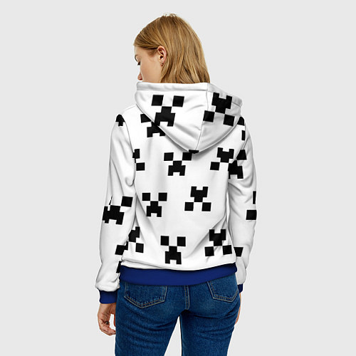 Женская толстовка Juventus x minecraft pattern / 3D-Синий – фото 4