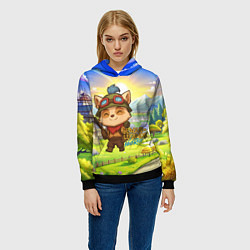 Толстовка-худи женская League of legends Тимо, цвет: 3D-черный — фото 2