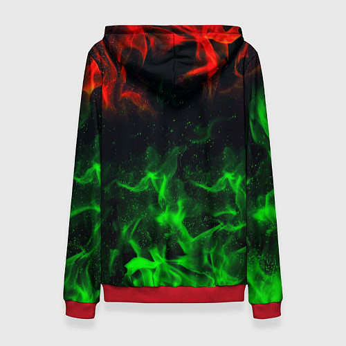 Женская толстовка Borussia красно зеленый огонь / 3D-Красный – фото 2