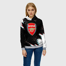 Толстовка-худи женская Арсенал краски глитч текстура, цвет: 3D-меланж — фото 2