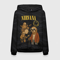 Женская толстовка Ленивцы группа Nirvana