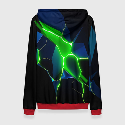 Женская толстовка Neon green glow / 3D-Красный – фото 2