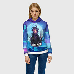 Толстовка-худи женская Рейвен Fortnite, цвет: 3D-белый — фото 2