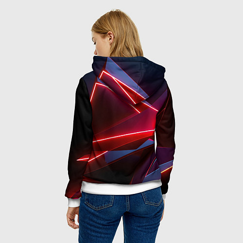 Женская толстовка Neon laser red / 3D-Белый – фото 4