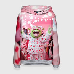Толстовка-худи женская Шрек пижамная вечеринка, цвет: 3D-меланж