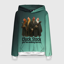 Женская толстовка Петухи - карты деньги два ствола