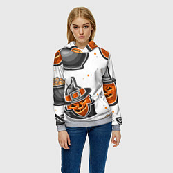 Толстовка-худи женская Candy halloween, цвет: 3D-меланж — фото 2