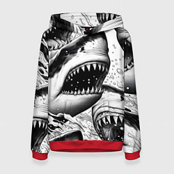 Женская толстовка Белая акула - стая