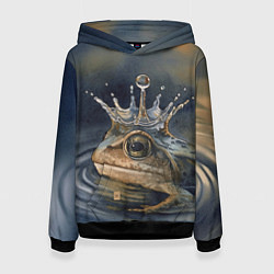 Женская толстовка Акварельная Царевна-лягушка и капля