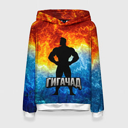 Женская толстовка Гагачад на фоне огня