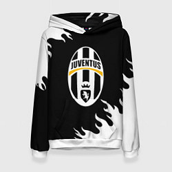Женская толстовка Juventus белый огонь текстура