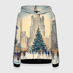 Женская толстовка Москва новогодняя елка