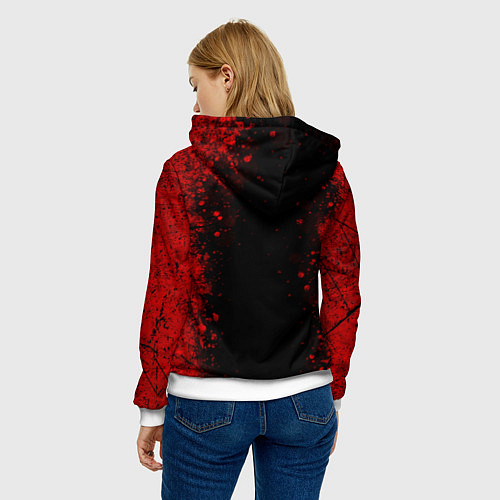 Женская толстовка Эмблема hitman на черном фоне / 3D-Белый – фото 4