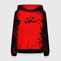 Женская толстовка Эмблема hitman на красном фоне