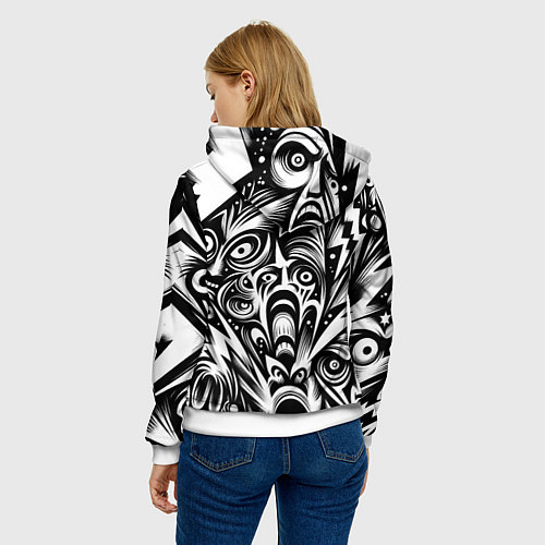 Женская толстовка Lightnings and faces - ai art fantasy / 3D-Белый – фото 4