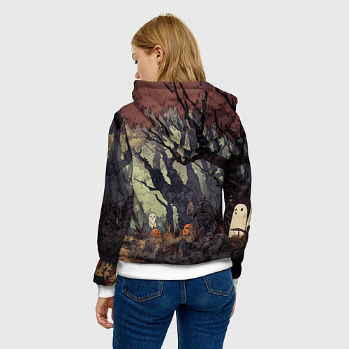 Женская толстовка Призрачный лес / 3D-Белый – фото 4