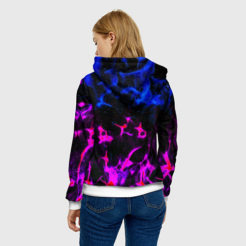 Женская толстовка Манчестер Юнайтед огонь неон / 3D-Белый – фото 4