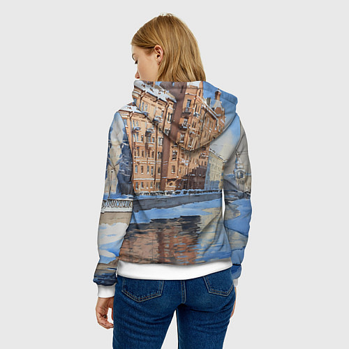 Женская толстовка Зимний Санкт-Петербург / 3D-Белый – фото 4