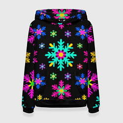 Женская толстовка Снежинки ретро