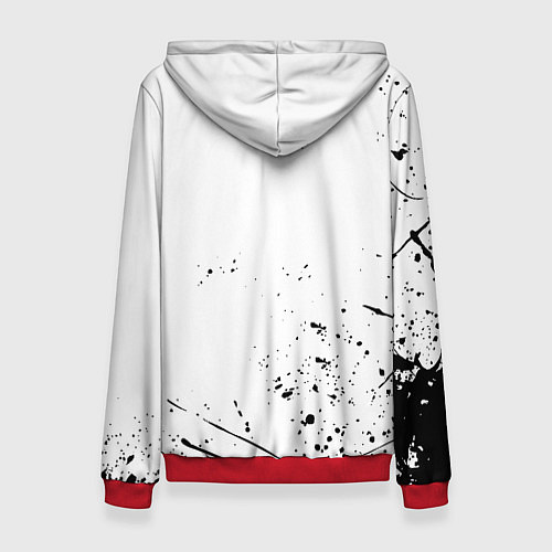 Женская толстовка Ювентус черные краски всплеск / 3D-Красный – фото 2