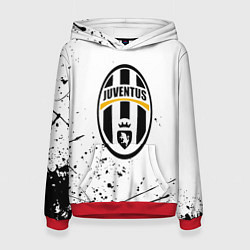 Женская толстовка Ювентус черные краски всплеск