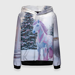 Женская толстовка Геометрическая новогодняя лошадка