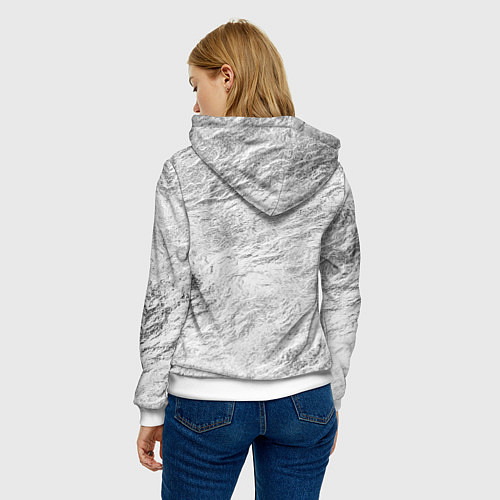 Женская толстовка Вегвизир - компас рун в виде става / 3D-Белый – фото 4