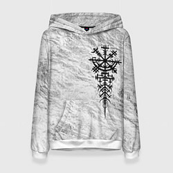 Женская толстовка Вегвизир - компас рун в виде става