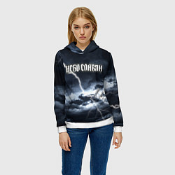 Толстовка-худи женская Небо - славян, цвет: 3D-белый — фото 2