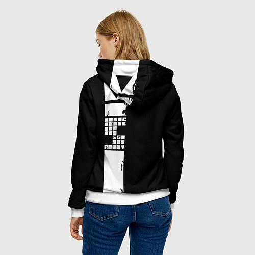 Женская толстовка Ювентус геометрия белая / 3D-Белый – фото 4