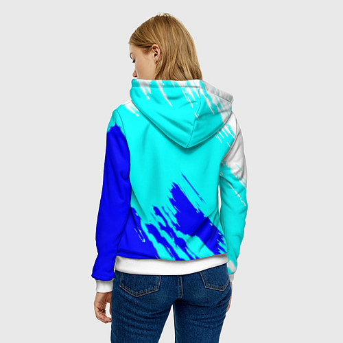 Женская толстовка Ювентус краски штрихи текстура / 3D-Белый – фото 4