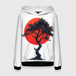 Женская толстовка Японское дерево и солнце