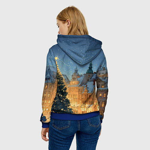 Женская толстовка Новый год в старом городе / 3D-Синий – фото 4