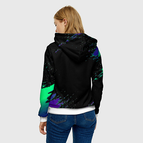 Женская толстовка Бавария Мюнхен краски текстура / 3D-Белый – фото 4