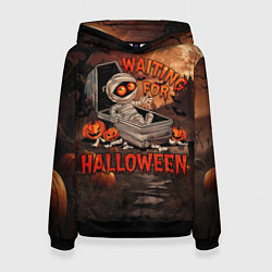Толстовка-худи женская Мумия в ожидании, цвет: 3D-черный