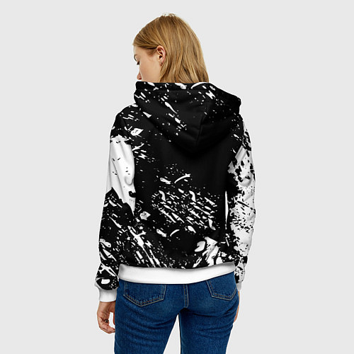 Женская толстовка Juventus белые штрихи красок / 3D-Белый – фото 4