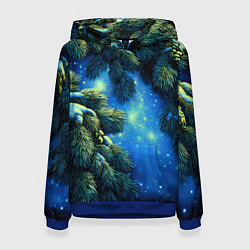 Женская толстовка Новогодние ветки елки