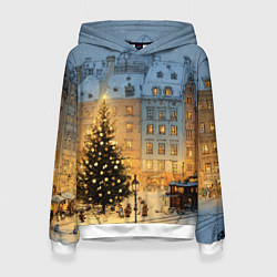 Женская толстовка Новый год в старом уютном городе