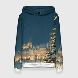 Женская толстовка Новогодняя атмосфера в городе