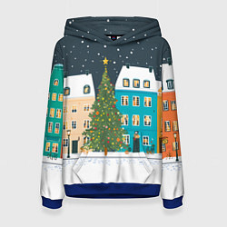 Женская толстовка Новогодний снежный город