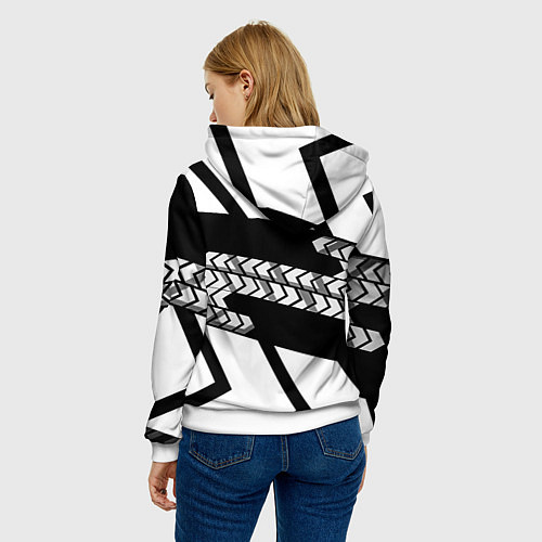 Женская толстовка Реал Мадрид краски полосы / 3D-Белый – фото 4