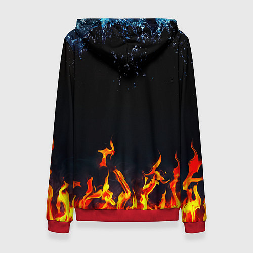 Женская толстовка Манчестер Юнайтед лёд и огонь / 3D-Красный – фото 2