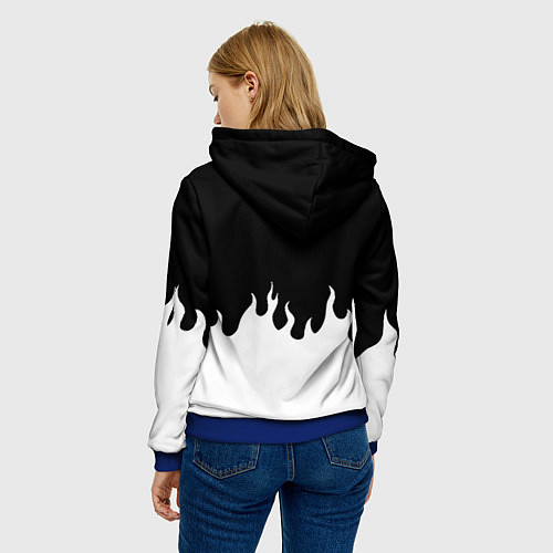 Женская толстовка Реал Мадрид огонь белый / 3D-Синий – фото 4