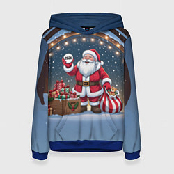 Женская толстовка Санта с мешком подарков