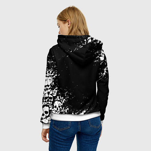 Женская толстовка Ювентус черепа краски / 3D-Белый – фото 4