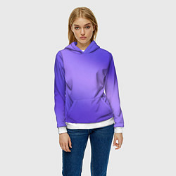 Толстовка-худи женская Color purple gradient, цвет: 3D-белый — фото 2