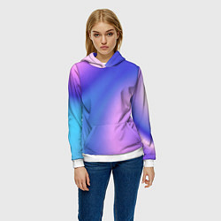 Толстовка-худи женская Color multicolored gradient, цвет: 3D-белый — фото 2
