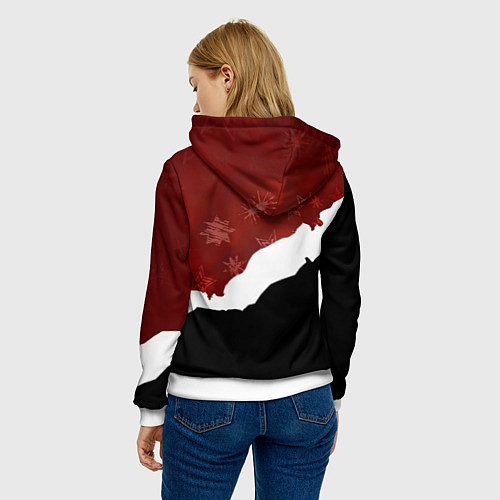 Женская толстовка Злой дед мороз красный и черный / 3D-Белый – фото 4
